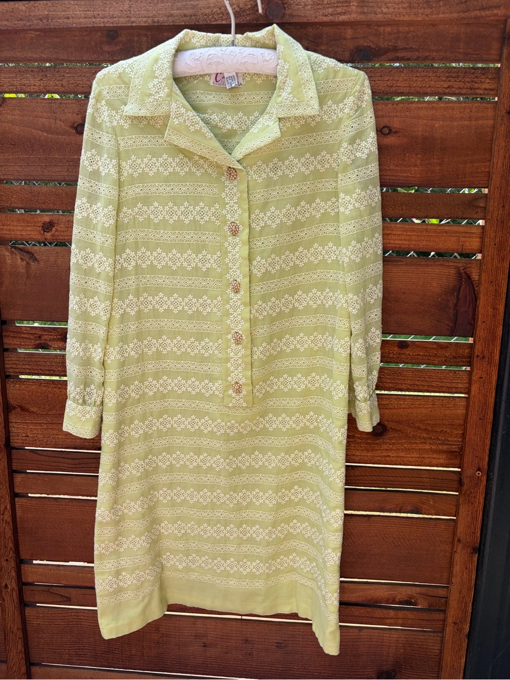 Vintage 50’s Lime Green Embroidered Dress